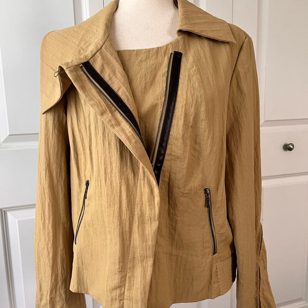 DuePerDue cropped moto jacket.